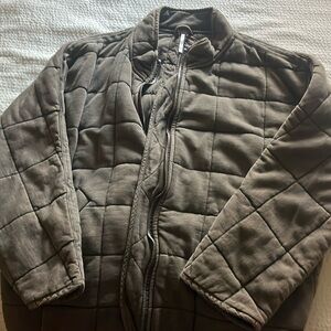 Free people quilted jacket.  Size large.  Olive/brown color